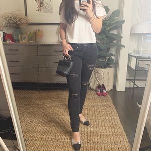 paige distressed black jeans